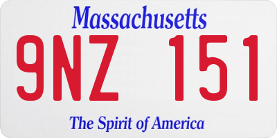 MA license plate 9NZ151