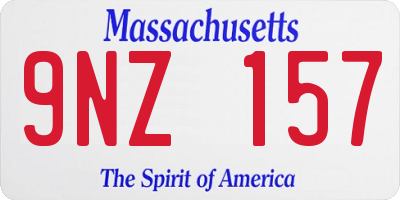 MA license plate 9NZ157