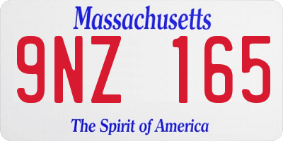 MA license plate 9NZ165