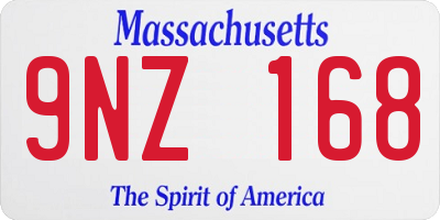 MA license plate 9NZ168