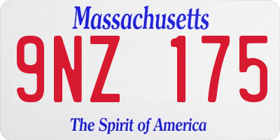 MA license plate 9NZ175