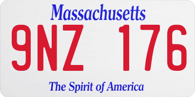 MA license plate 9NZ176