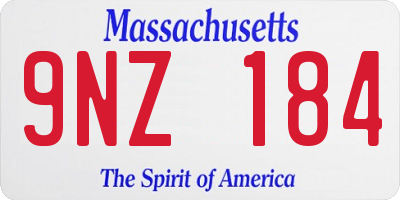 MA license plate 9NZ184