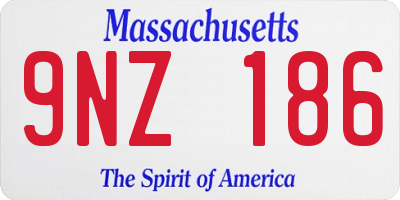 MA license plate 9NZ186