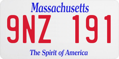 MA license plate 9NZ191