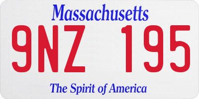 MA license plate 9NZ195