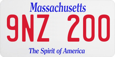 MA license plate 9NZ200