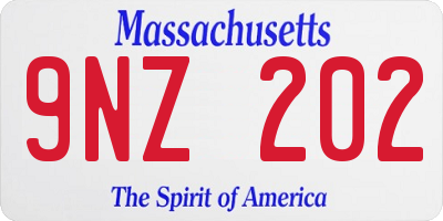 MA license plate 9NZ202