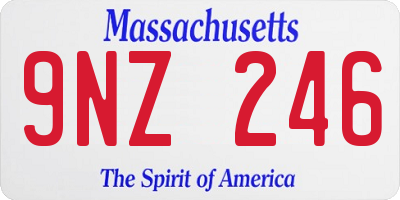 MA license plate 9NZ246