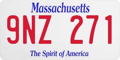 MA license plate 9NZ271