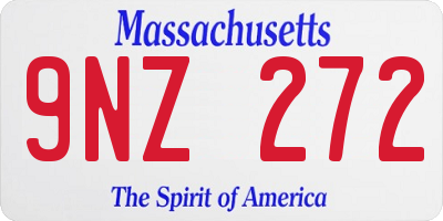 MA license plate 9NZ272