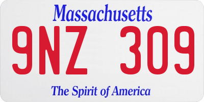 MA license plate 9NZ309