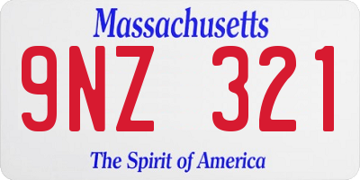 MA license plate 9NZ321