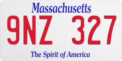 MA license plate 9NZ327
