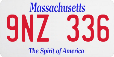 MA license plate 9NZ336