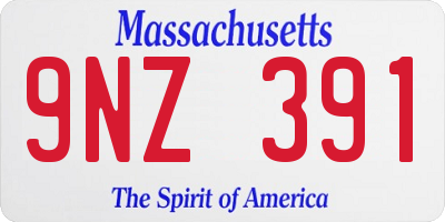 MA license plate 9NZ391