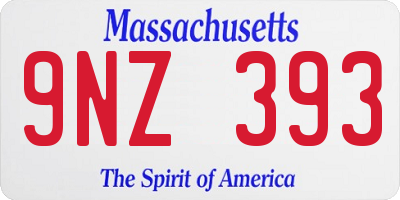 MA license plate 9NZ393