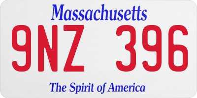 MA license plate 9NZ396