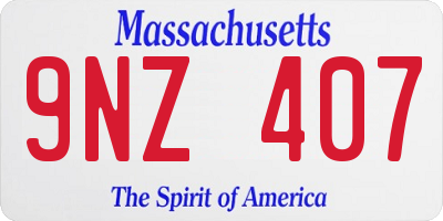 MA license plate 9NZ407