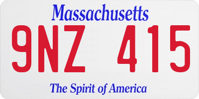 MA license plate 9NZ415