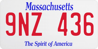 MA license plate 9NZ436