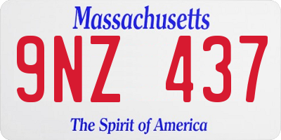 MA license plate 9NZ437