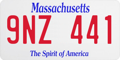 MA license plate 9NZ441