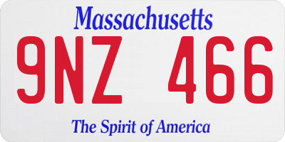 MA license plate 9NZ466