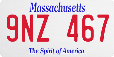 MA license plate 9NZ467
