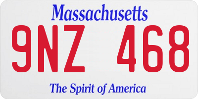 MA license plate 9NZ468