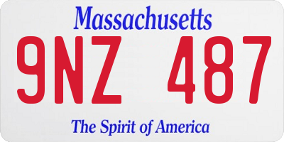 MA license plate 9NZ487