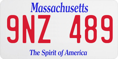 MA license plate 9NZ489