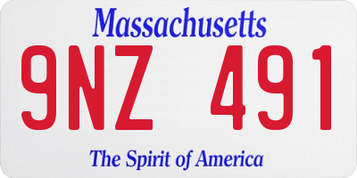 MA license plate 9NZ491