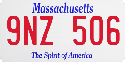 MA license plate 9NZ506