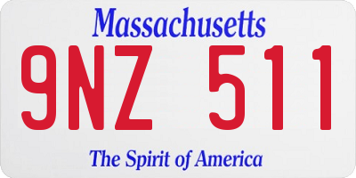 MA license plate 9NZ511