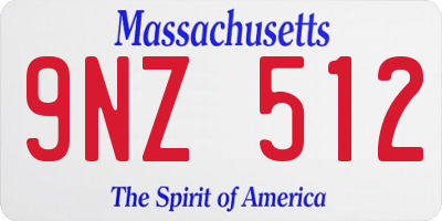 MA license plate 9NZ512