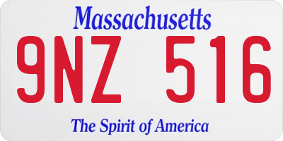 MA license plate 9NZ516