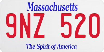 MA license plate 9NZ520