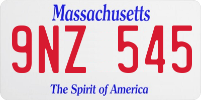 MA license plate 9NZ545