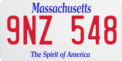 MA license plate 9NZ548