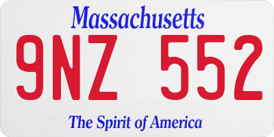 MA license plate 9NZ552