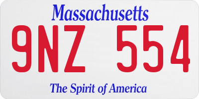 MA license plate 9NZ554