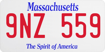 MA license plate 9NZ559