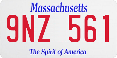 MA license plate 9NZ561