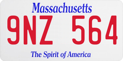 MA license plate 9NZ564