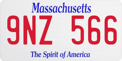 MA license plate 9NZ566
