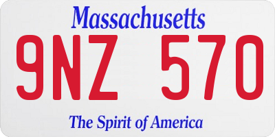 MA license plate 9NZ570