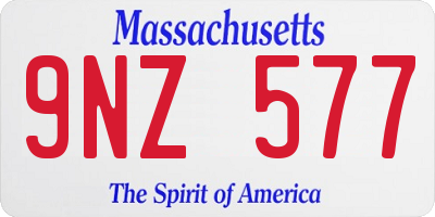 MA license plate 9NZ577