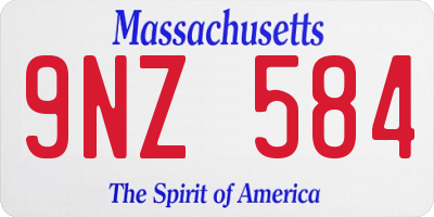 MA license plate 9NZ584