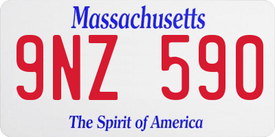 MA license plate 9NZ590